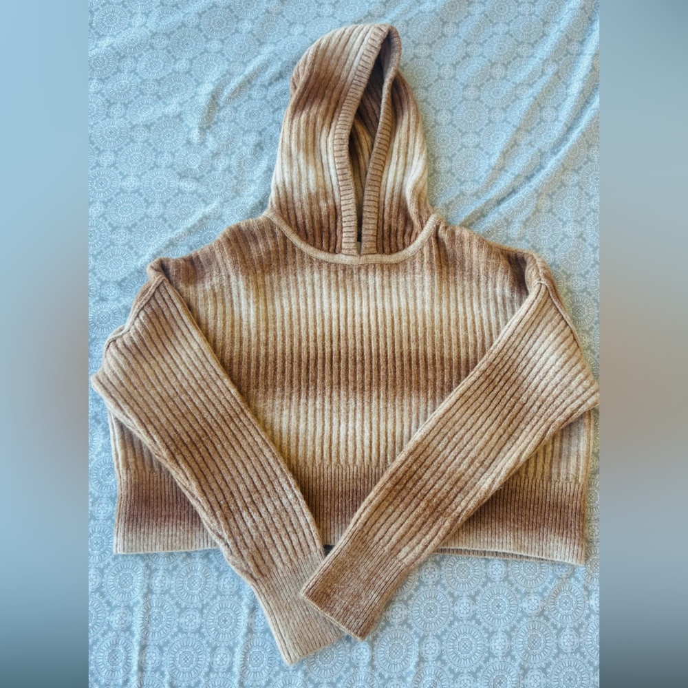 American Eagle Outfitters Tan Ribbed Cowl Neck Sweater